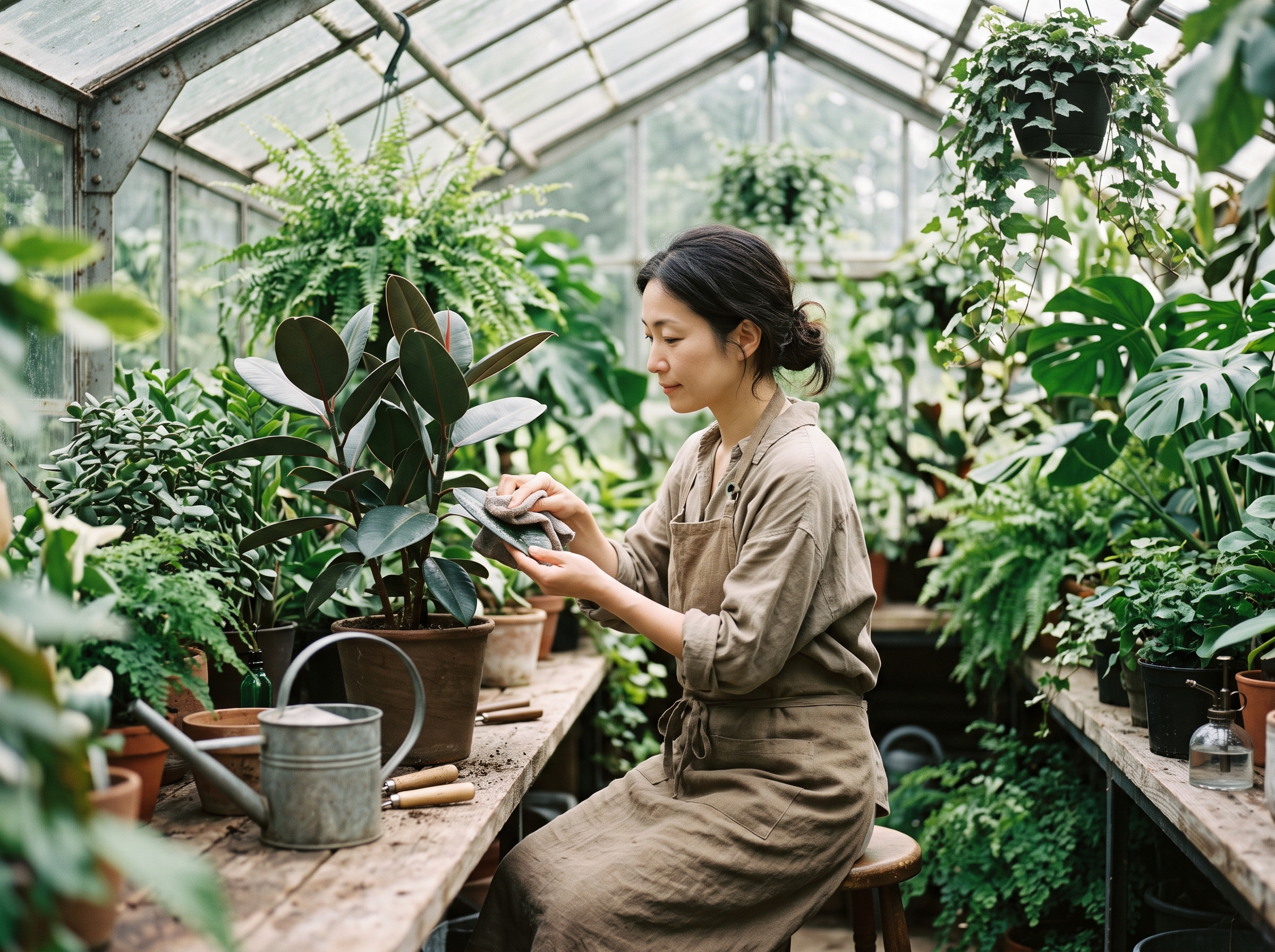 観葉植物の手入れ