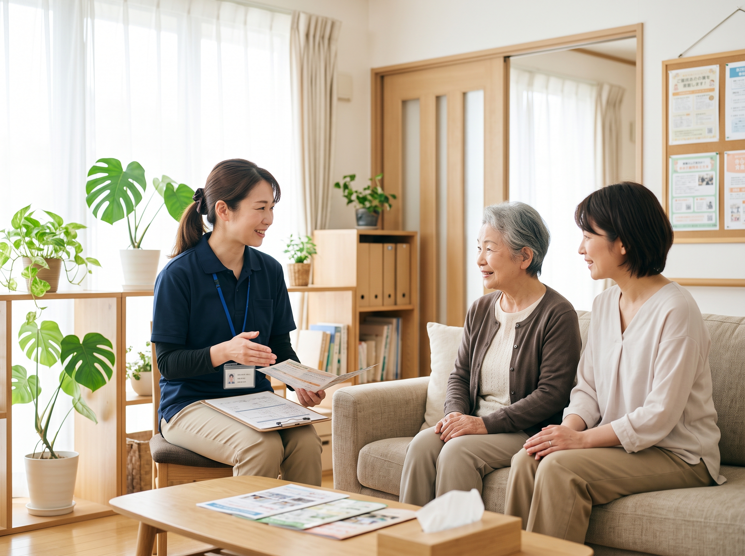 明るい相談室での対話風景