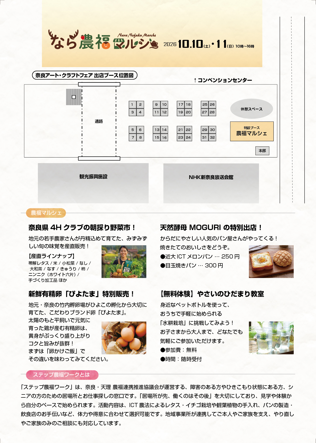 なら農福マルシェ チラシ裏面